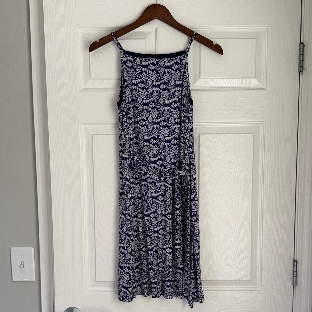 LOFT Floral Navy Blue Dress